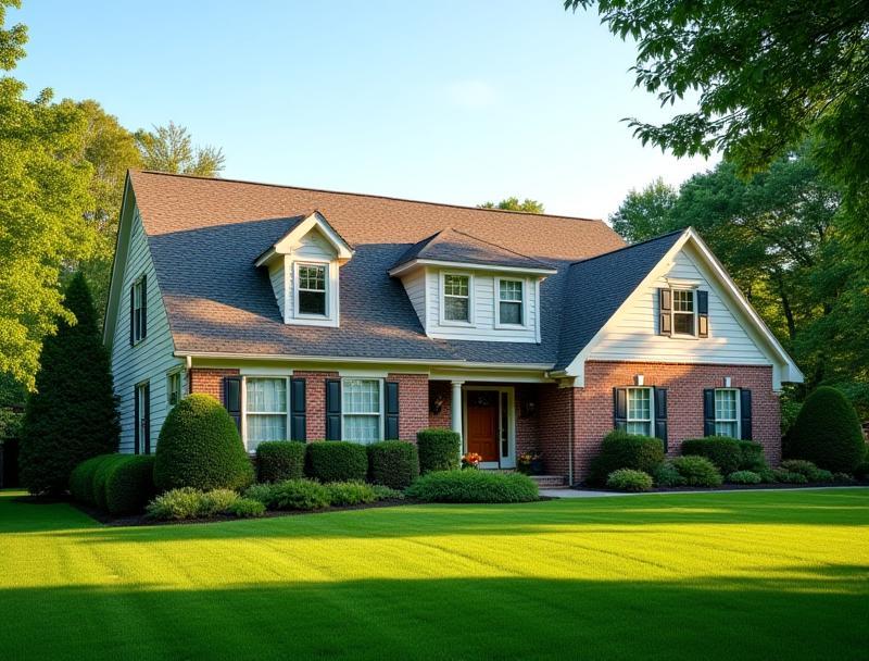Classic suburban home with new asphalt shingle roof