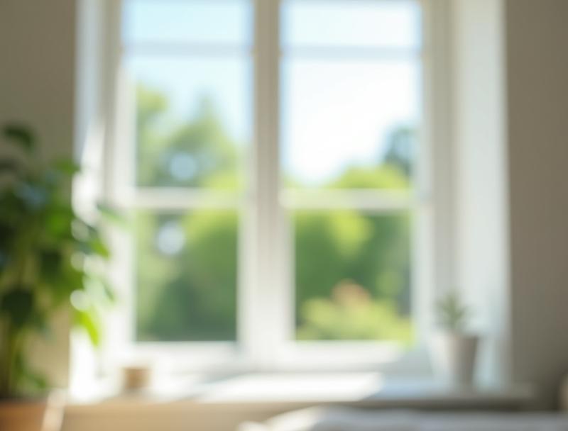 Interior view of a newly installed energy-efficient window