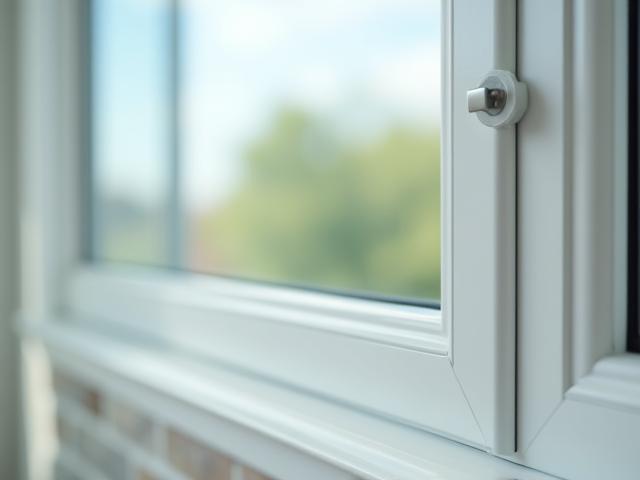 Close-up of a modern, newly installed energy-efficient window